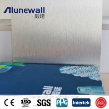 Alunewall silver brushed B1 class fireproof aluminium composite panel FR/B1 acp with max 2 meter width